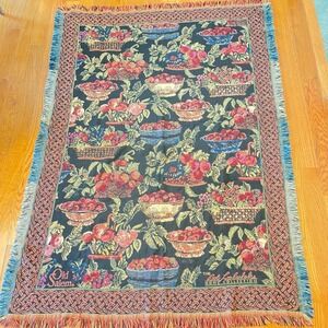 Bob Timberlake Old Salem Woven Tapestry Throw Blanket Fruit Harvest Cotton 68x50